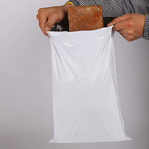 Sacs d'expédition en Plastique Auto-adhésifs, Sac de courrier 100 pièces Blanc 12x21cm 17x30cm 21x35cm 28x42cm(17x30cm)