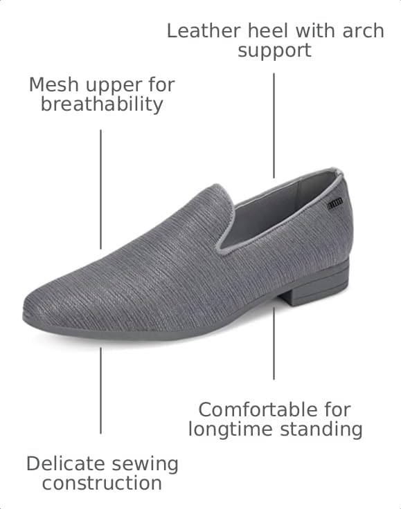 Image of UUBARIS Mens Dress Loafers Tuxedo Suit Slip on Shoes