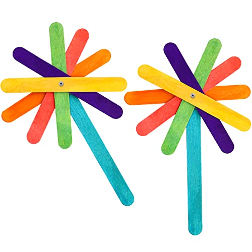image for Okllen 1000 Pack Colored Craft Sticks, 6 Inch Wooden Popsicle Sticks, 