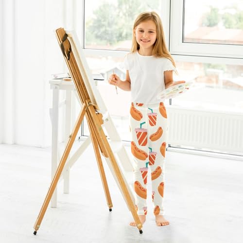 Hot Dog Soda Girls Leggings,Workout Leggings for Girls Toddler Athletic Legging Size for 3-10T 5