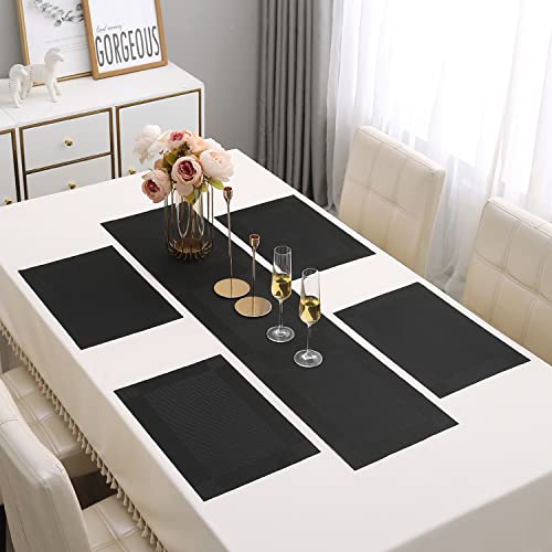 Image of HOKIPO PVC Dining Table Mat 4 Pieces with Runner (AR3126)