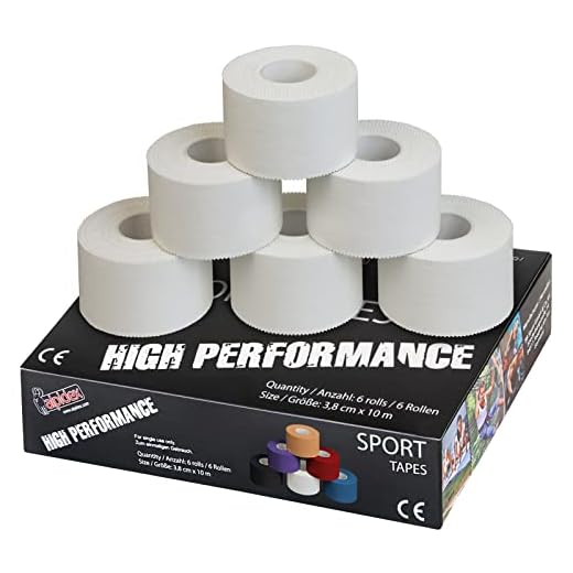ALPIDEX 6 x Cinta Adhesiva Deportiva 3,8 cm x 10 m Blanco Sport Tape 100% Algodón Inelástica Balonmano Fútbol Voleibol Escalada