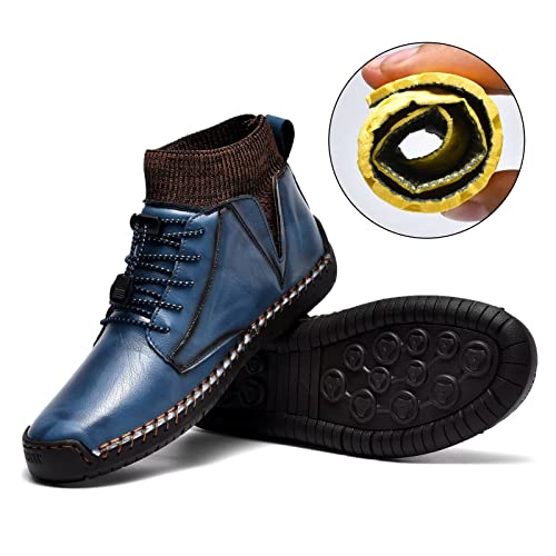 Men's Leather Loafers Fashion Casual Slip On Penny Beck Driving Loafer Shoes Ankle Chukka Boots For Men【Includes Extra Insole】4