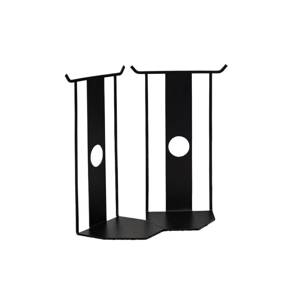 Bookends for Shelves Minimalist Book Ends Metal Unique for Heavy Books for Home Office Bookshelf Holder Stand(Black)