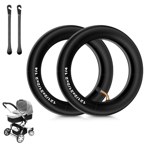 mizikuu - mizikuu 2PCS Chambres à air 12 Pouces, 12 1/2 "x 2 1/4" Chambres à air pour Scooter avec Tige de Valve coudée Valve 90°pour poussettes, Scooters, vélos