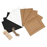 Photo Gallery bubefskd set di 3 cornici di carta da appendere, 10 pezzi, include corda e clip in legno, per decorazioni personalizzabili per la casa, ufficio, set artistico da parete Photo Gallery bubefskd set di 3 cornici di carta da appendere, 10 pezzi, include corda e clip in legno, per decorazioni personalizzabili per la casa, ufficio, set artistico da parete