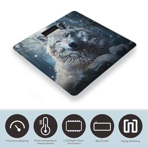 Báscula digital de baño BWQJKUO con vidrio templado miniatura 3