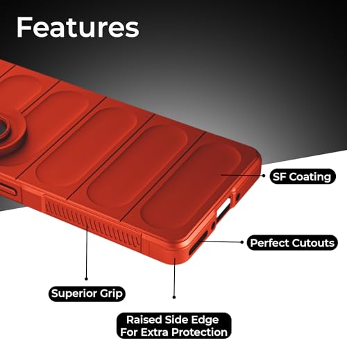 Image of A rtistque Liquid Silicone Stripes Back Cover Case for Google Pixel 7 Pro | with Camera Protection | with Inner Fabric | Anti Slip Grip | AirBag Case - Red