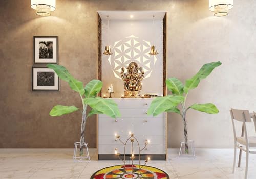 Hind's Coconut Leaf or Banana Leaf Holder Stand Heavy Stainless Steel Decorative Ideal for Placing The Banana Plant/Tree/stem Stand and Other Ceremonies Banana Leaf Stand for Pooja (1) 3 41D6l56zMvL