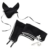 Panduro Hobby Horse Outfit Set - Lange Luxusdecke & Kapuze für Stockpferde - Schwarz Fleece