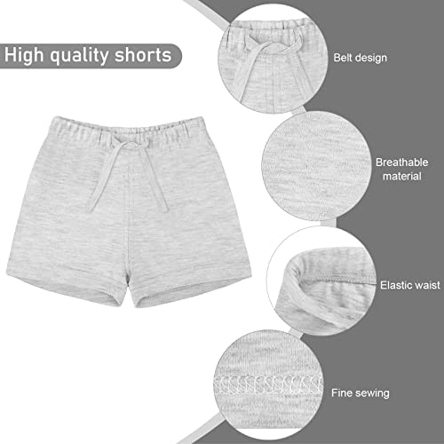 Ruisita 3 Pack Unisex-Baby Shorts Baby Cotton Short With Drawstring Soild Color Shorts For Toddler Kids, 18-24 Months #TOP2