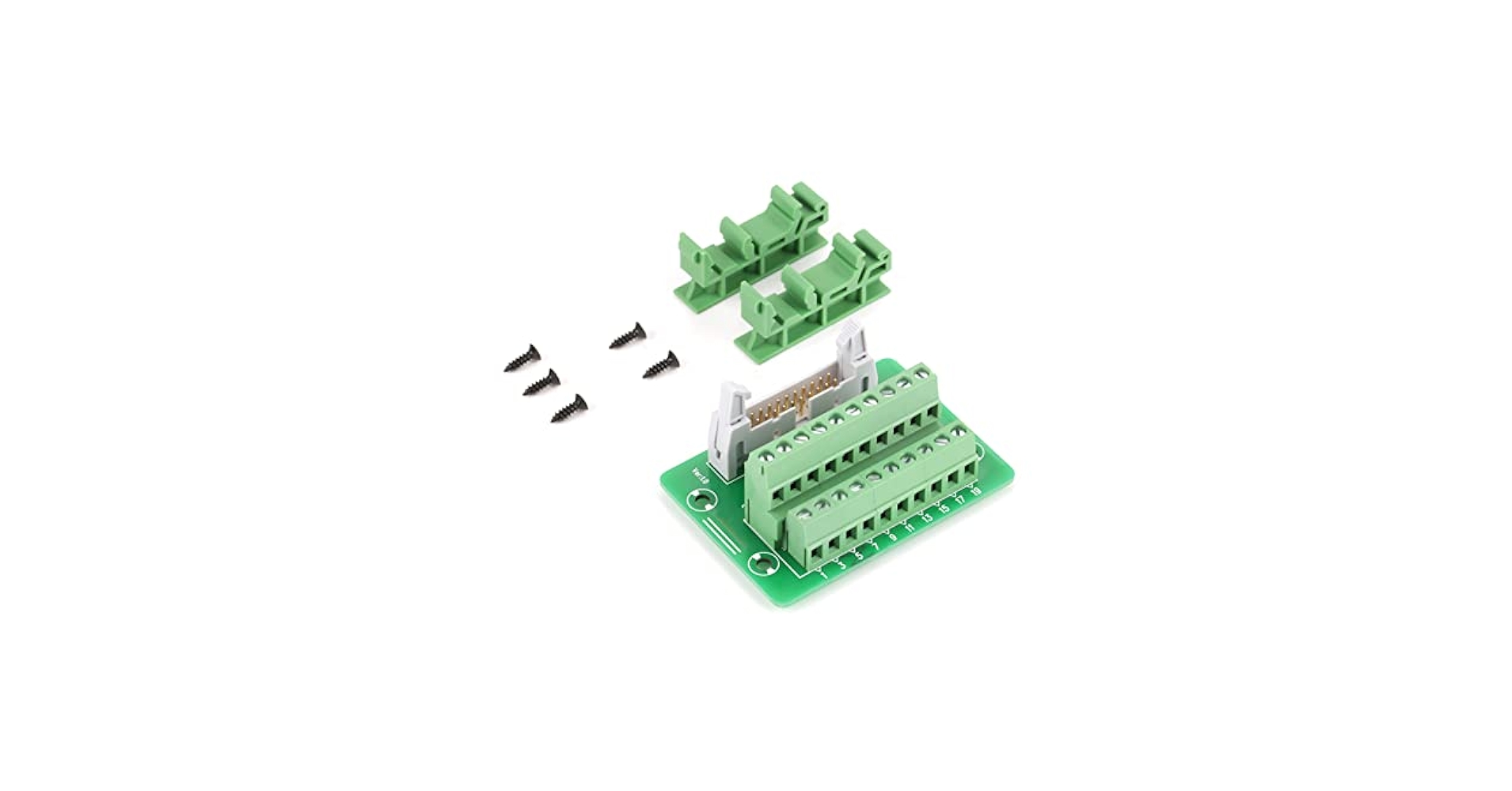 Scheda Di Sblocco IDC20P 20 Pin - Per PLC, Servo E Guida DIN | Con Morsettiera E Viti Incluse