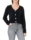 Kurze Strickjacke VERO MODA Damen Vmlapoilu Ls V-neck Cardigan Boo Strickjacke, Schwarz, L EU