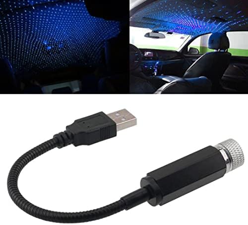 SouiWuzi Night Light Projector Starry Lamp Star Night LED USB Powerd Romantic Purple Blue for Home Roof Car Decor,Star Night Light, Black, 21.8*1.4*1.4