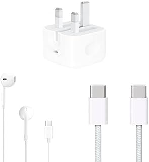 35W Fast Charging USB C to C Triple Charger Set with Type C In-Ear Headphone Compatible with (15/15 Pro/15 Pro Max) and Type-C Enabled Phones