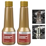 Catalytic Converter Cleaner, Engine Carbon Cleaner for Catalytic Converters, Catalytic Converter Cleaner, Fuel System Cleaner for Gasoline Engines, Exhaust System Pipe Carbon Removal Cleaner(2pcs)