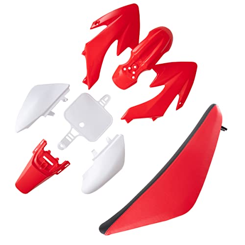 Thickened and High Elasticity Hyssk ABS Plastics Kit with Red Tall Seat for Honda CRF50 XR50 CRF XR 50 SSR Chinese 110cc 125cc Dirt Pit Bike Motorcycle Plastic Body kit