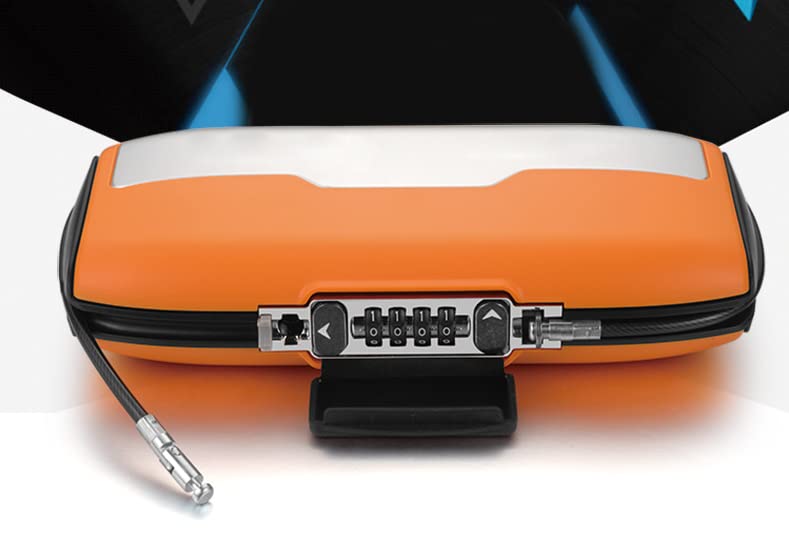 Caja de seguridad portátil de 4 dígitos con cerradura de combinación con cuerda para deportes al aire libre, gimnasio, playa, compras, caja de almacenamiento de seguridad (naranja)