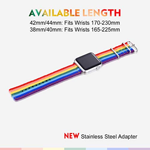 Bandmax Lgbt Band Compatible With Apple Watch 42Mm/44Mm Nylon Fabric Gay Pride Strap Replacement Wristband Accessory For Men With New Connectors Compatible For Iwatch Series Se 7/6/5/4/3/2/1 #TOP6
