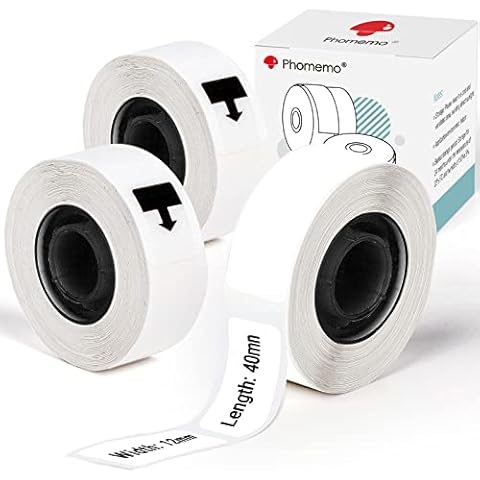 COLORWING Q30 Q30S Q31 Q32 D30S Thermal Label Paper Self Adhesive, White Printer labels for School, Home, Office, Small Business, 3 Rolls 160 Labels/Roll 12mm x 40mm Cover