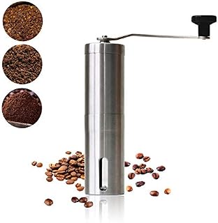 KEAIJUAN Manual Coffee Grinders with Adjustable Setting, High-quality Brushed Stainless Steel, Drip Coffee