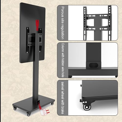 Soporte móvil para TV con ruedas, giratorio 360°, hasta 65'' y 100 kg miniatura 5