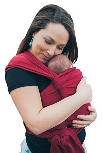 Joy and Joe Baby Wrap Sling Organic Stretchy Carrier | UK/EU Safety Tested | Made in UK ® | Suitable from Birth to 16Kg | with Hat, Bag Full Colour Instruction (Maroon)