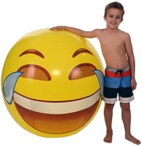 Amazon Co Jp Tears Of Joy Emoji Universe Gigantic 140cm Tears Of Joy Beach Ball Almost 1 5m Toys Games