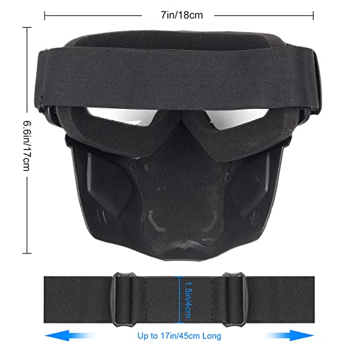 Vpzenar Airsoft Helmet And Mask, Airsoft Skull Full Face Mask, Detachable Clear Lens Airsoft Goggles,Pj Fast Tactical Helmet With Front Nvg Mount And Side Rail,Military Paintball Airsoft Gear #TOP3