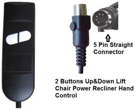 Miniatura 2 de GYG Genérico 2 botones (arribaabajo) línea de rollo de 5 pines silla elevadora de 180 o reclinable eléctrico control de mano para controlador