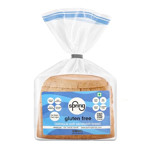 Image of Sprinng Gluten Free, 200 gm (Pack of 1), Low GI, Wheat Free, Zero Maida, Lactose Free, Diabetic-friendly, Vegan, Allergen Free, Soy Free, Plain Bread, Certified Gluten-Free, Made in Celiac-Safe Facility.