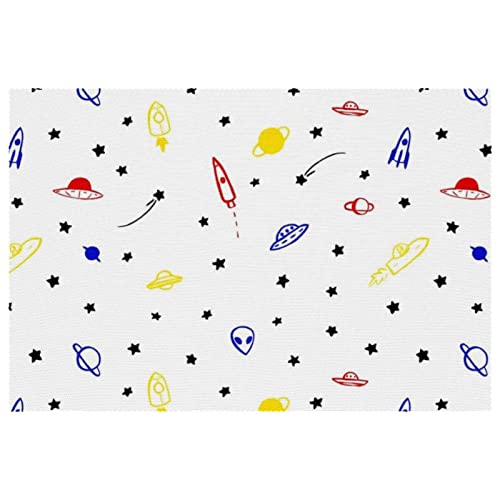 Set de table lavable Oxford résistant à la chaleur fusée espace pour repas enfant - 2