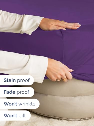 Image of Extra Deep Queen Fitted Sheet - Single Fitted Sheet Only - Purple | Easily Fits 18 inch to 24 inch Mattress, Soft, Wrinkle Free, Breathable & Comfy, Extra Deep Pockets Hotel Luxury Fitted Sheet