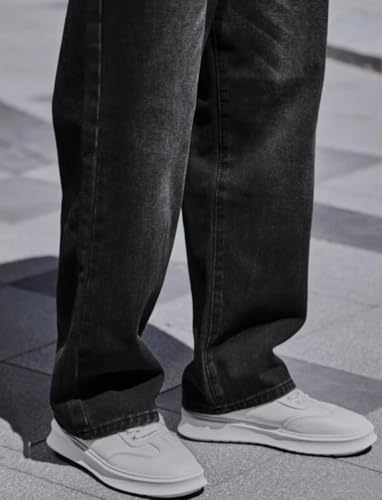 Image of Men's High-Rise Baggy Fit Jeans - Loose Fit Denim Pants for Casual & Streetwear - Trendy Comfortable Wide-Leg Jeans for Men