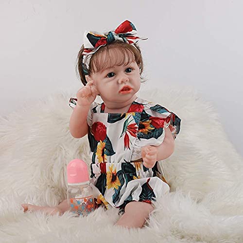 MWKL Vollsilikon-Körper-Wiedergeburts-Puppe Nettes wiedergeborenes Baby 58cm Wiedergeborene Puppen-Simulationspuppe 22… – Bild 4