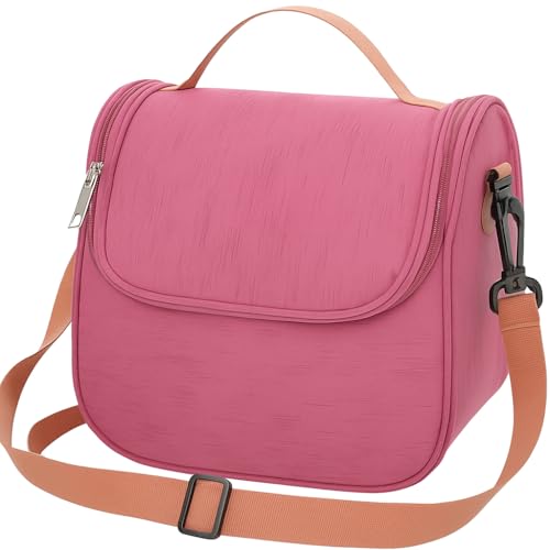 Bolsa Térmica Lancheira com Alça de Ombro para Marmita - Trabalho Academia Escola e Passeios - Rosa - Premium (Rosa)
