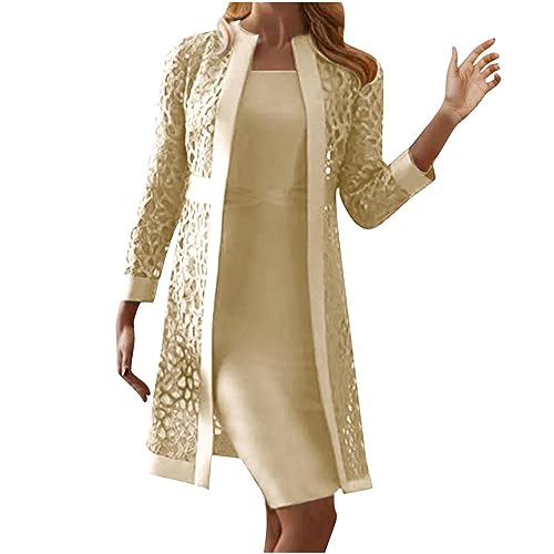 Dyhxuan Abendkleid Damen ärmellos Ballkleid mit Roundhals Knielang...