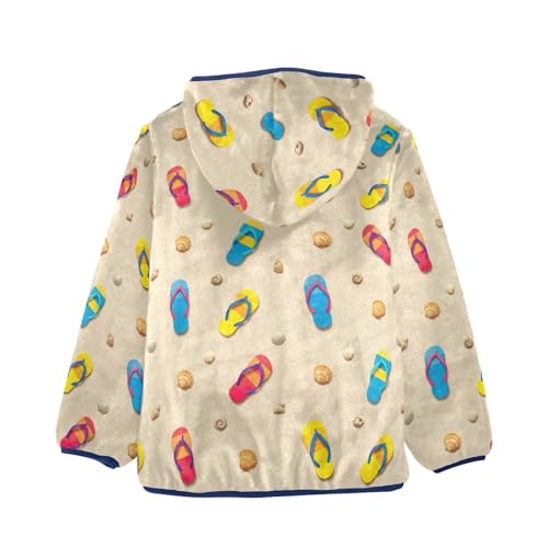 CHIFIGNO Colorful Flip Flops Boys Winter Coat, Boy Hooded Jacket Warm for Fall Winter Spring 3T2