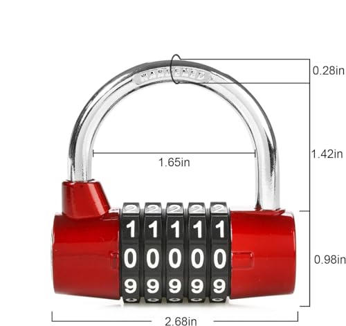 Image of Istara Heavy Duty 5-Digit Combination Steel Padlock | Resettable Code Lock with 100,000 Combinations & Hardened Steel Shackle | High Security Metal Padlock for Gym, Locker, Gate & Travel (Model-3)