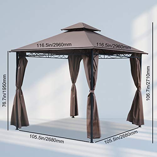 Dkeli Gazebo Canopy Tent Party Tent 10' X 13' Outdoor Heavy Duty Shelter Picnic Bbq Gazebo With Durable Steel Frame & Vented Top For Parties Backyard thumb #6
