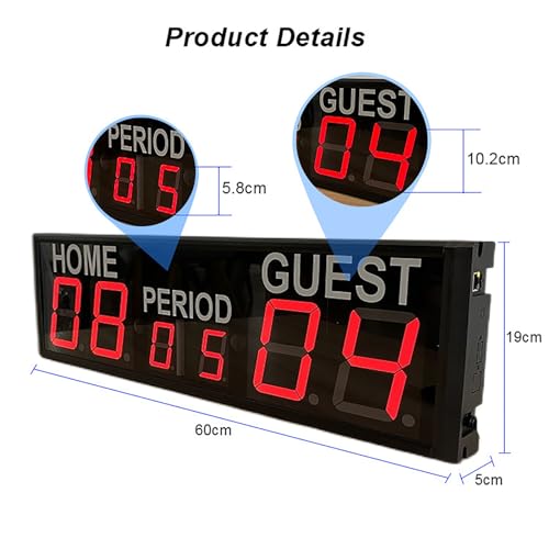 Marcador electrónico LED de fútbol 4 pulgadas con control remoto miniatura 2
