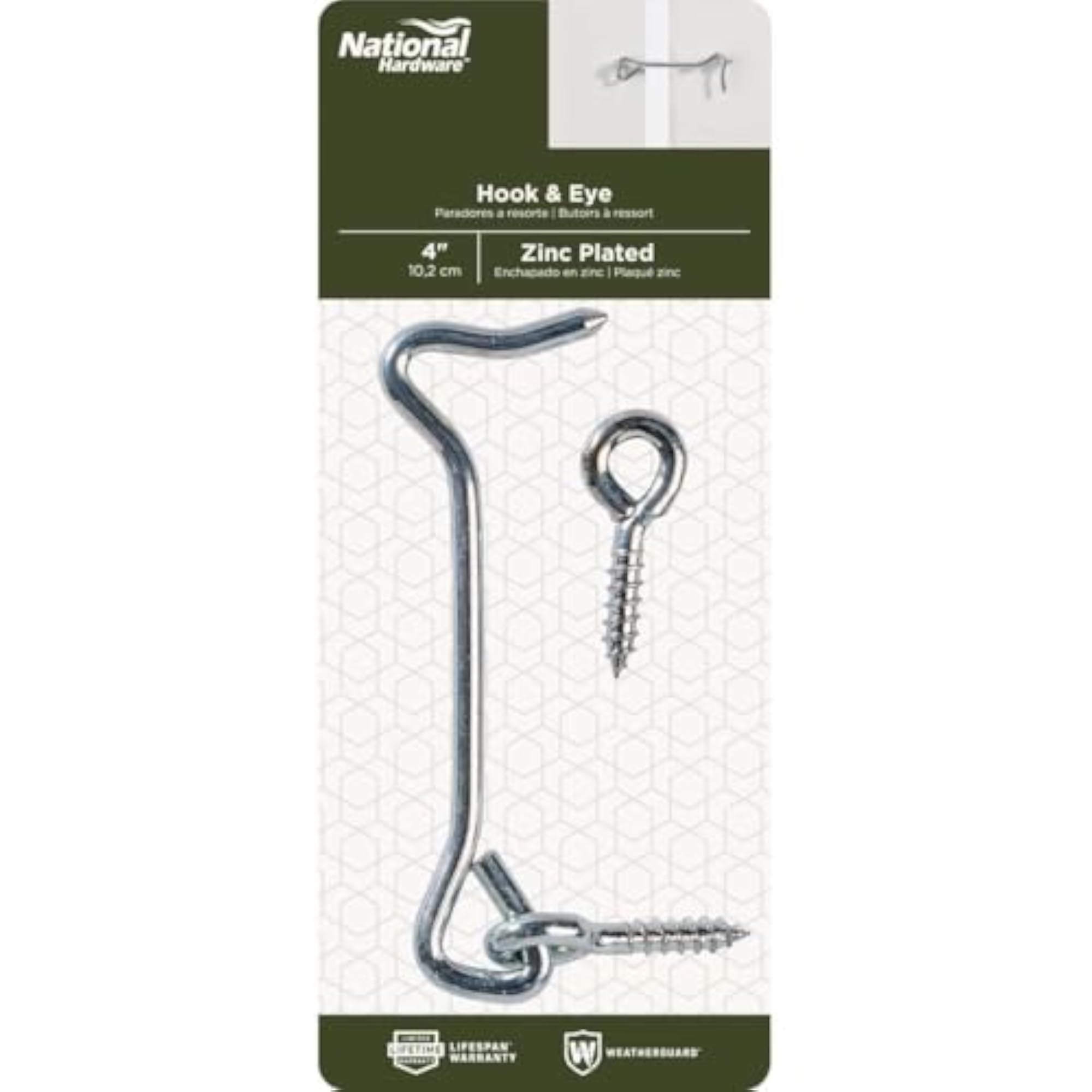 Zinc Plated Screw Hook/Strap Hinge, 14 Inch