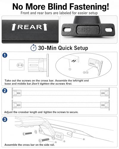 Image of All-Aluminum Roof Rack Cross Bars Fit for 2023-2026 Honda CR-V CRV & Hybrid with Factory Side Rails, No-Drill Aerodynamic Crossbars for Roof Box, Kayak, Bike & Cargo, 260 lbs Load Capacity