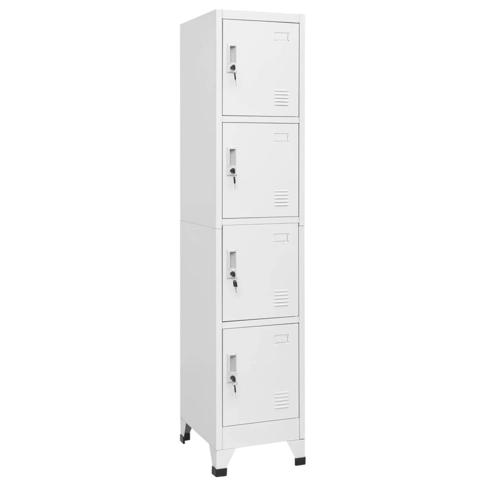 SECOLI Taquilla con cerradura con 4 compartimentos, 38 x 45 x 180 cm, acero