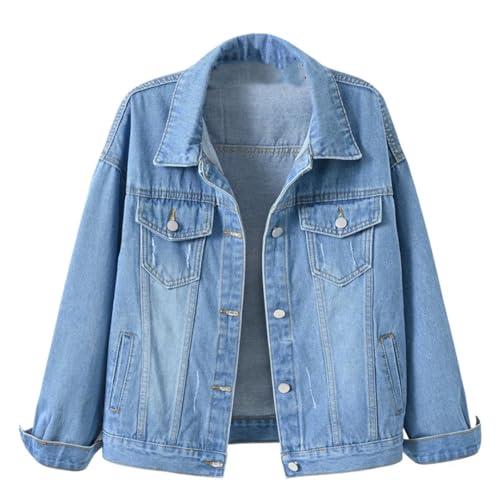 Veste en jean bleu clair coupe ample pour éliminer l'inconfort