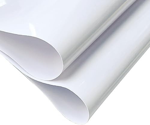 Miniatura 1 de JINR Snow - Hojas de cuero de vinilo de gelatina de color sólido, impermeable, fotorresistente, rollo de tela de PVC suave, 12 x 47 pulgadas para