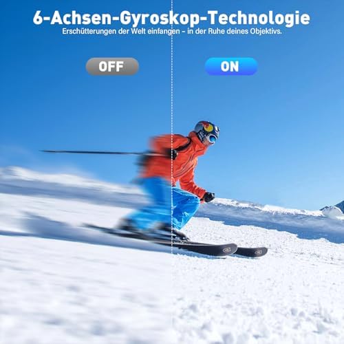 Bild 3 - Action Cam 5K/ 4K, 50MP 30M/98FT wasserdichte Unterwasserkamera mit 64GB SD Karte, EIS, WiFi, 170° Ultra-Weitwinke Action Kamera–Ideal für Fahrrad, Schnorcheln, Motorrad, helmkamera