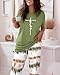 CHICME Womens Pajamas Sets 2 Piece Short Sleeve Lounge Set Printed Loose Pants Pj Sets Loungewear Set Ombre Green-L