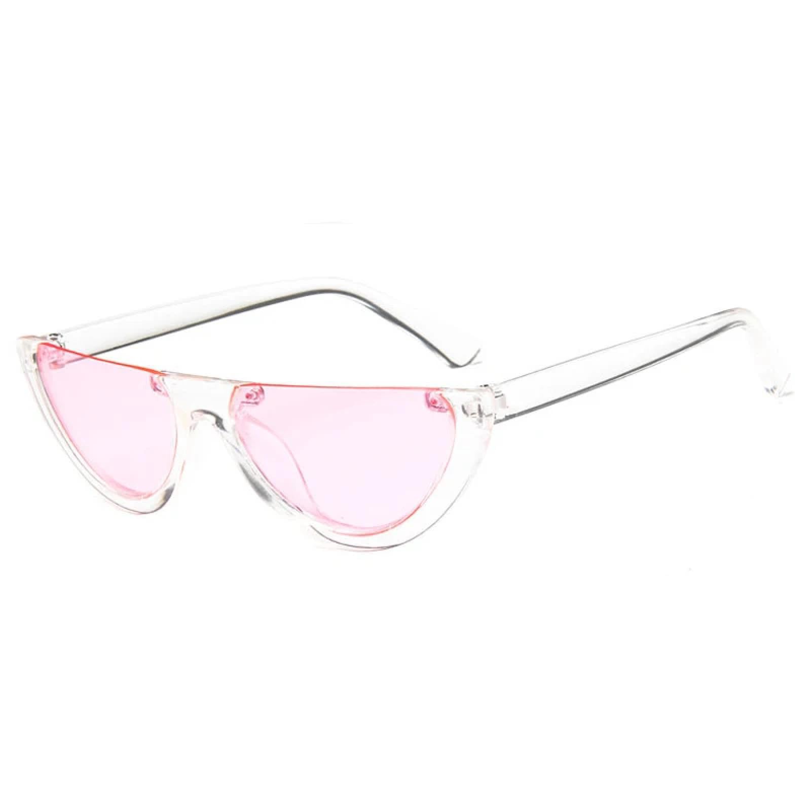 XYXZYX Fashion Sunglasses Women Vintage Cat Eye Punk Men Shades Eyewear Retro Street Photography Party Eyeglasses Uv400(Clear Pink)