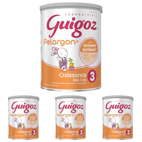 Guigoz Pelargon 3ème Âge - dès 12 Mois - Boite Métal (Lot de 4)
